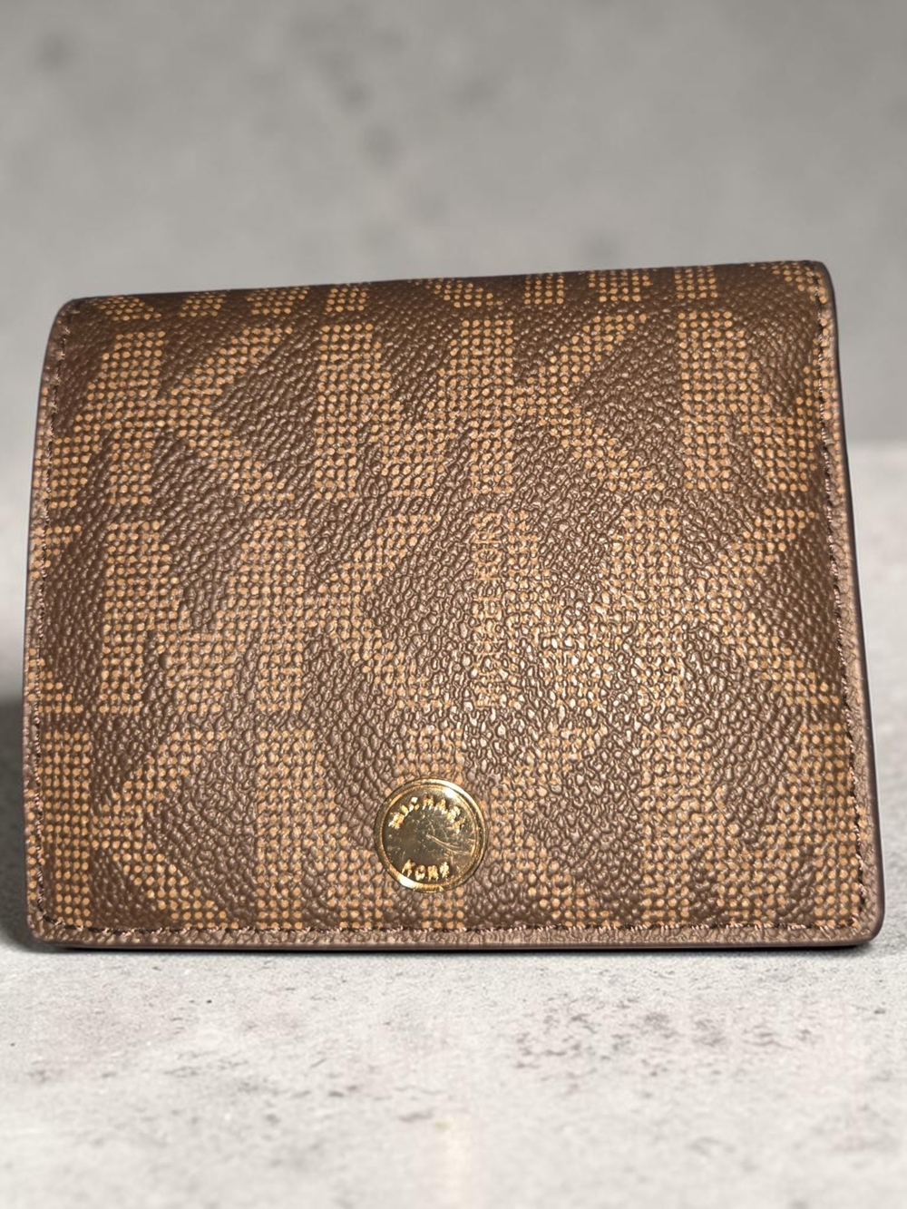 Michael Kors Brown Monogram Compact Wallet
